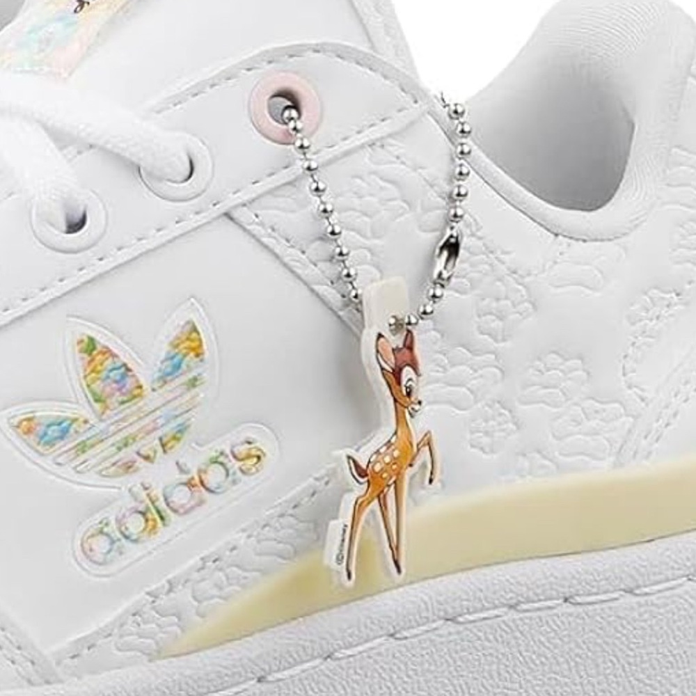 Adidas Disney’s Bambi, White Sneakers with Textured Upper and Classic Silhouette